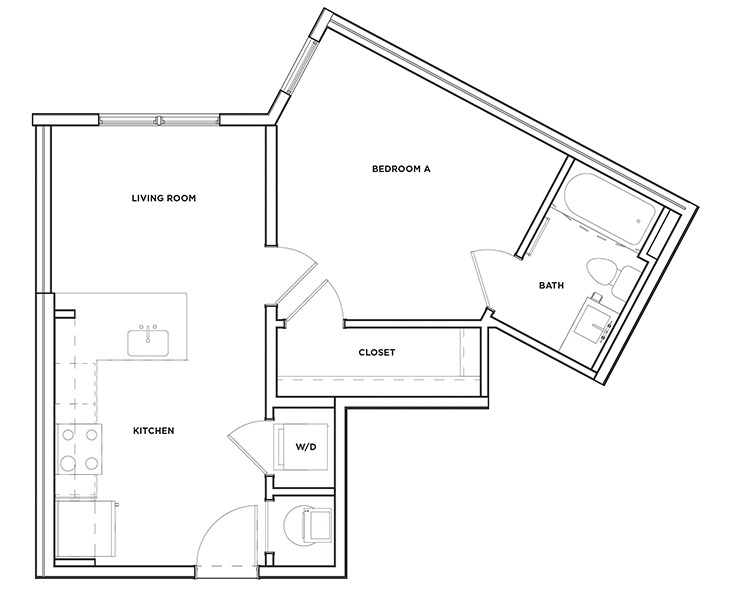 A2 - 1x1 Floor plan