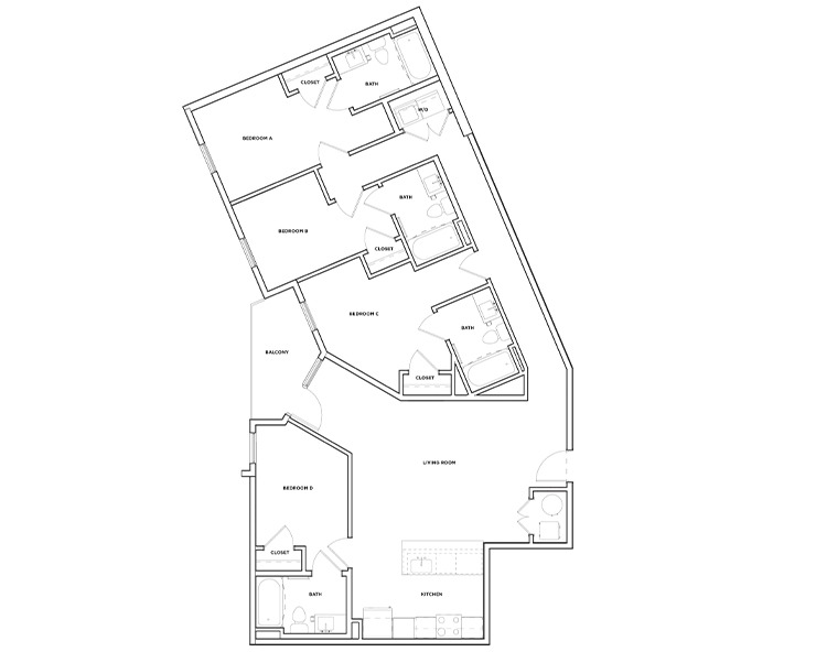 D16 DELUXE - 4x4 Floor plan