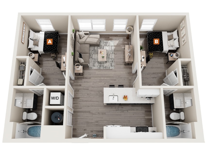 B13 - 2x2 Floor plan