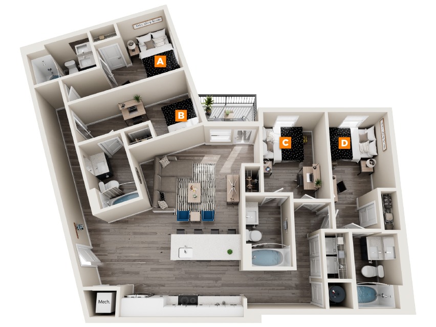D11 - 4x4 Floor plan