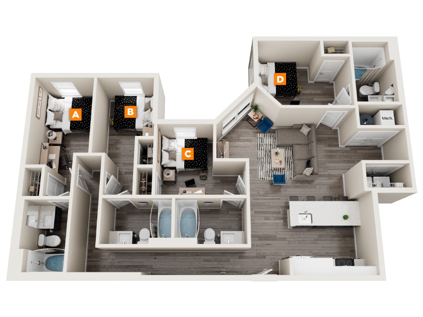 D19 - 4x4 Floor plan