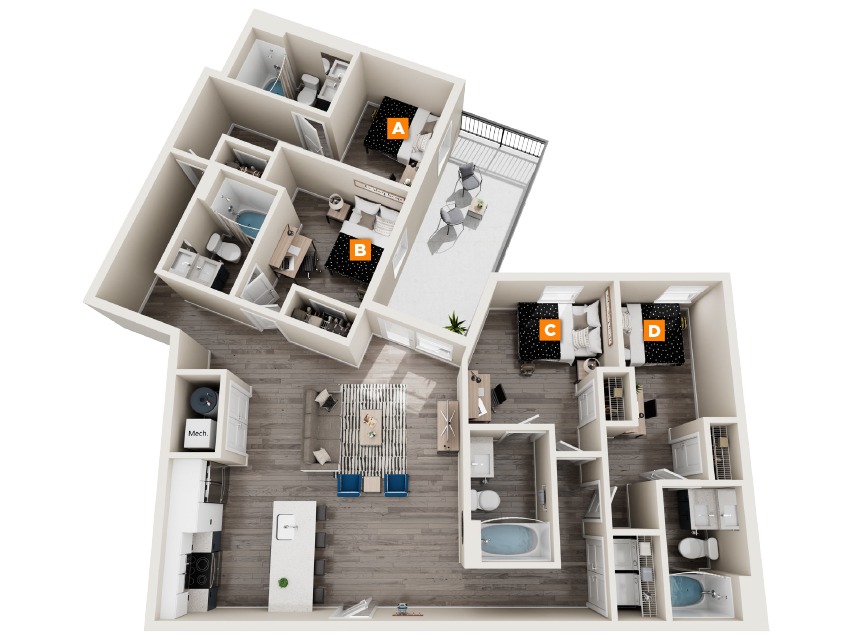 D8 - 4x4 Floor plan